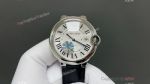 AF Ballon Bleu Cartier 33mm Calibre 076 Movement White Gold Case Black Leather Band Watch